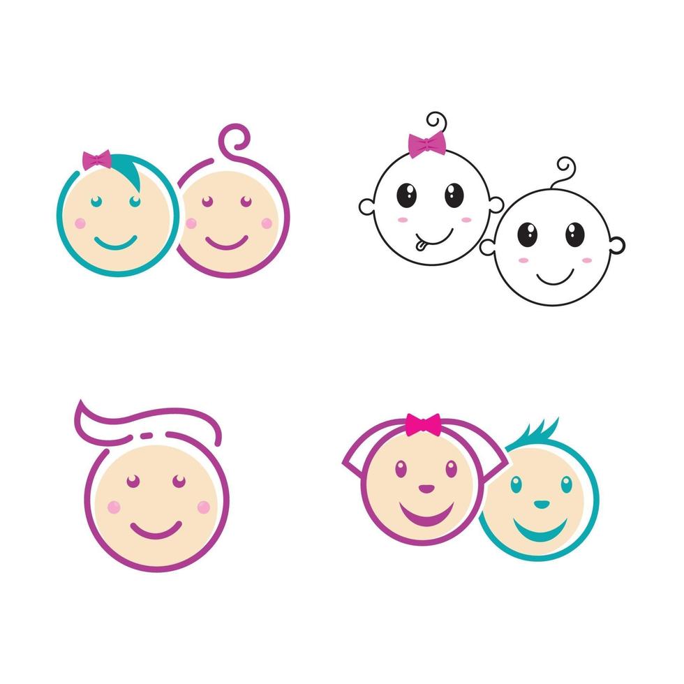 schattige baby logo vector pictogram ontwerp