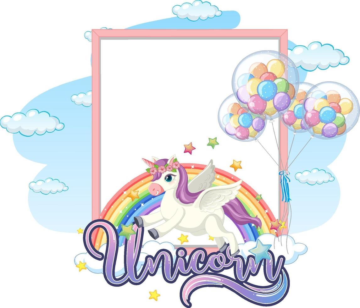 lege banner met schattige pegasus stripfiguur vector