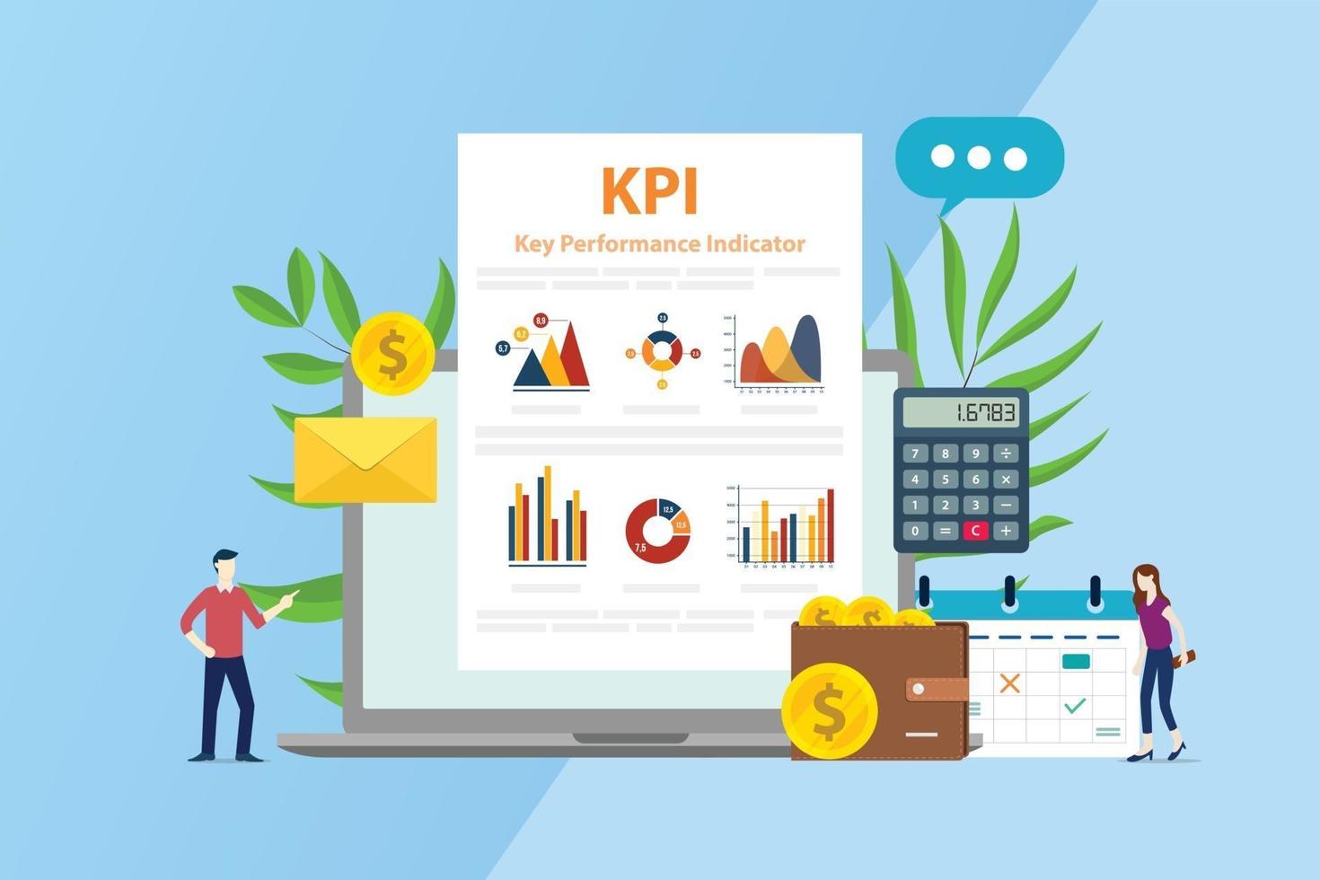 kpi key performance indicator concept vector