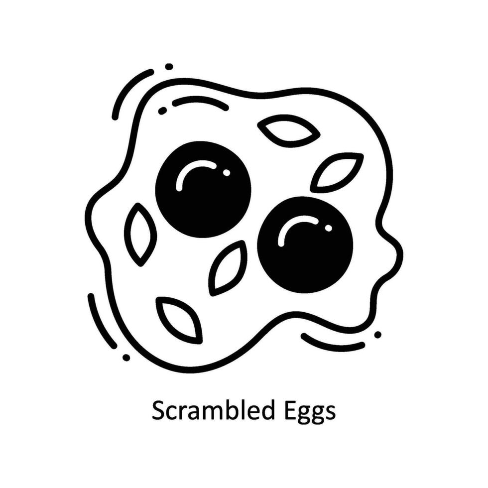 door elkaar gegooid eieren tekening icoon ontwerp illustratie. voedsel en drankjes symbool Aan wit achtergrond eps 10 het dossier vector