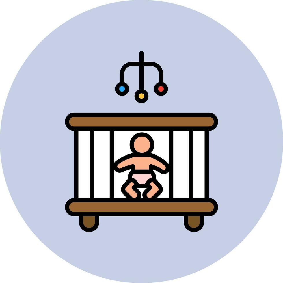 baby bed vector icoon