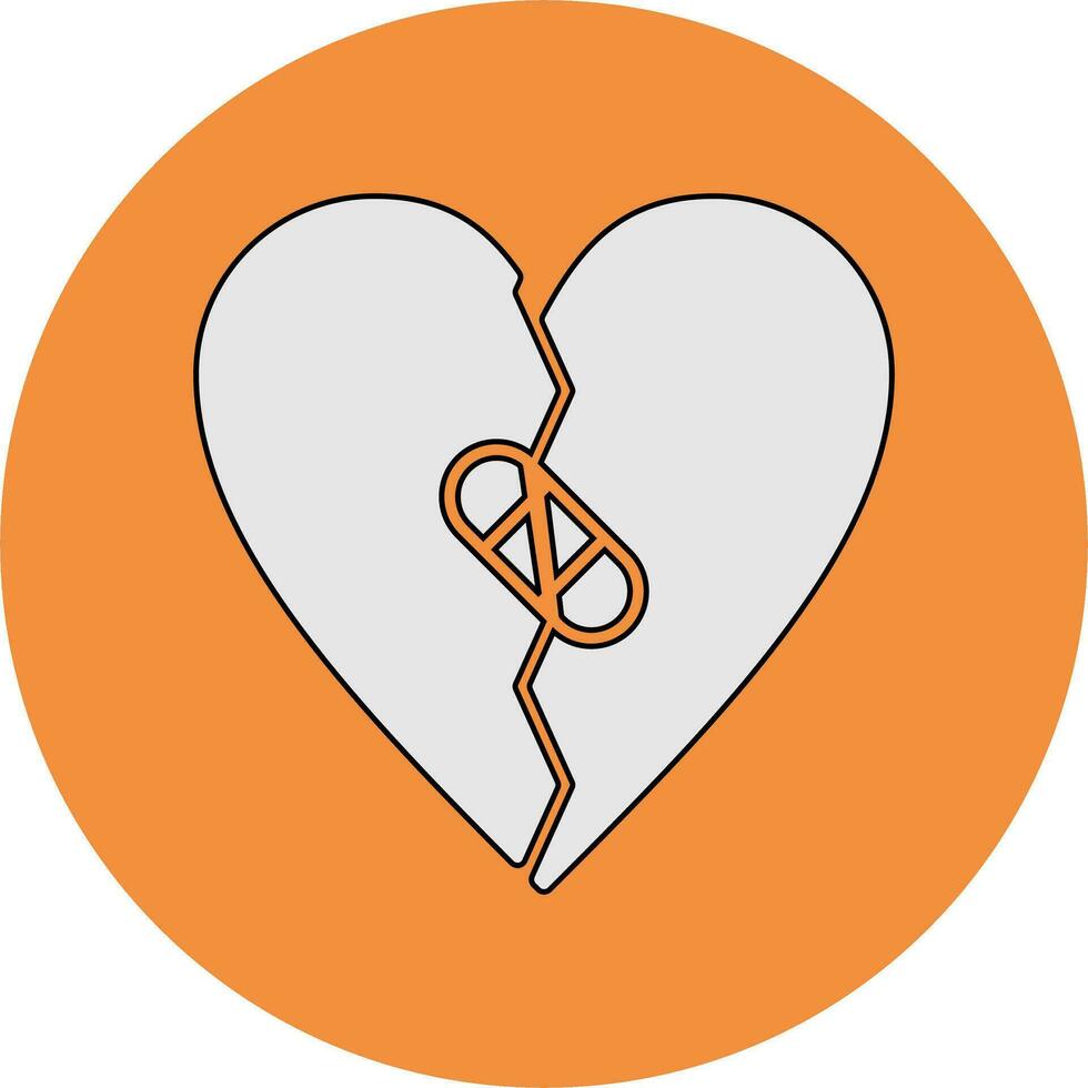 gebroken hart vector icon