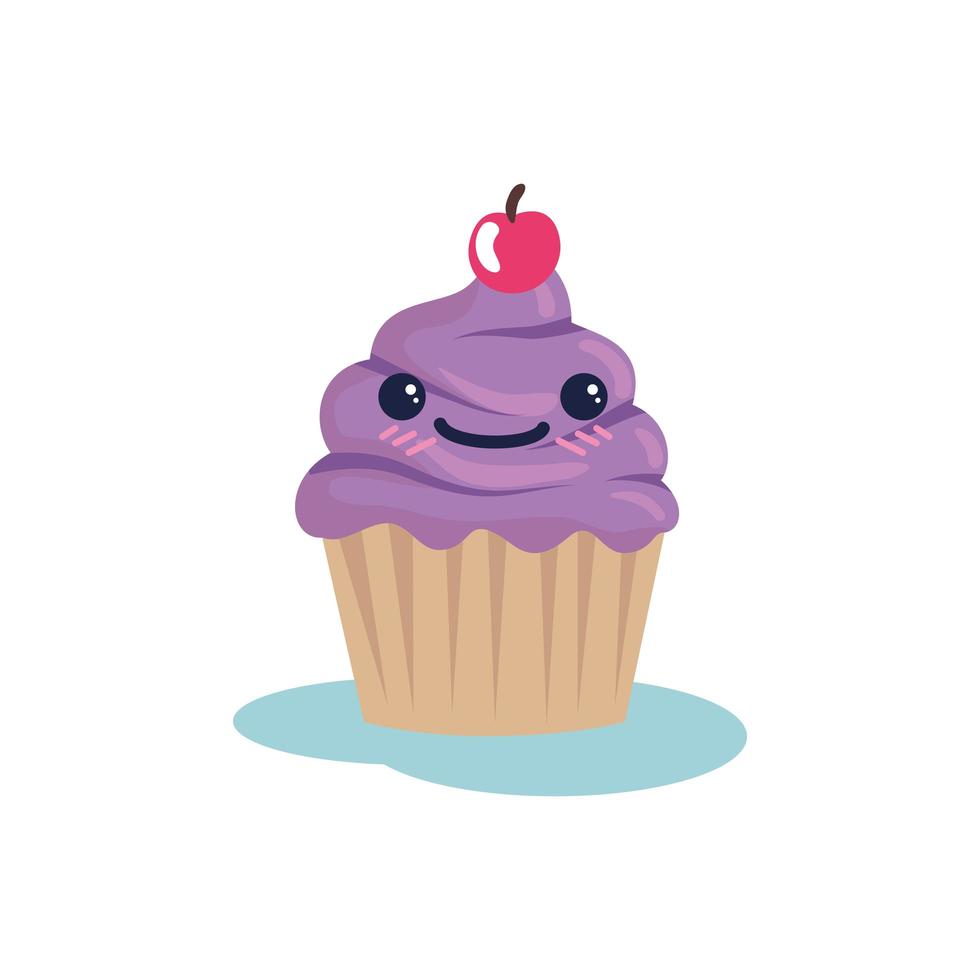 geïsoleerde cupcake dessert cartoon vector ontwerp