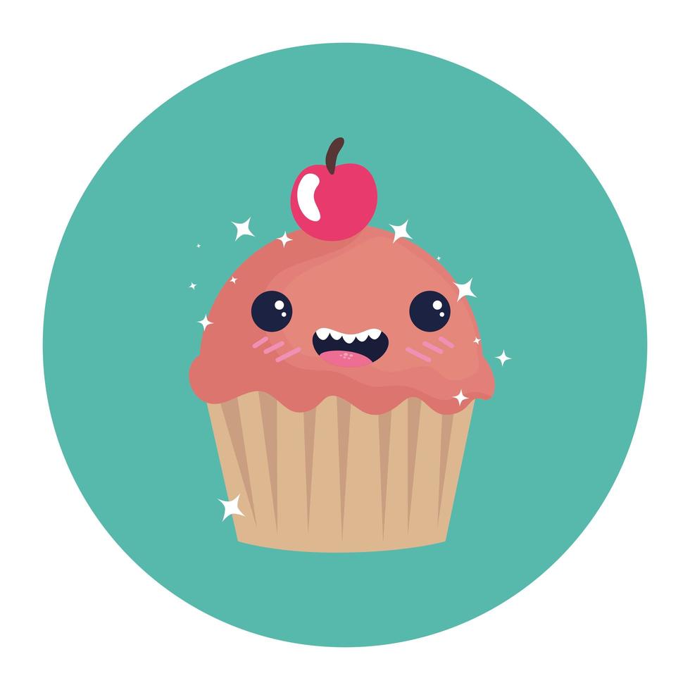 geïsoleerde cupcake dessert cartoon vector ontwerp