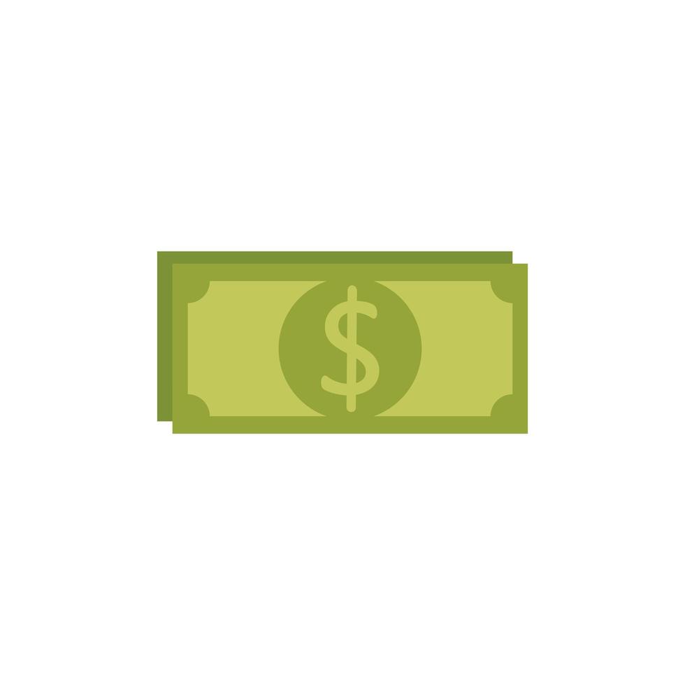 Bill geld cash geïsoleerde pictogram vector