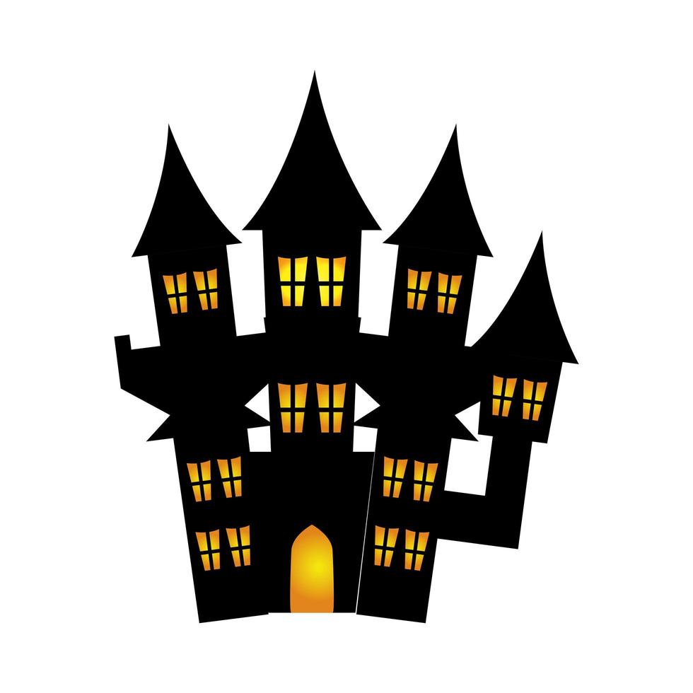 Haunted Castle Halloween geïsoleerde pictogram vector