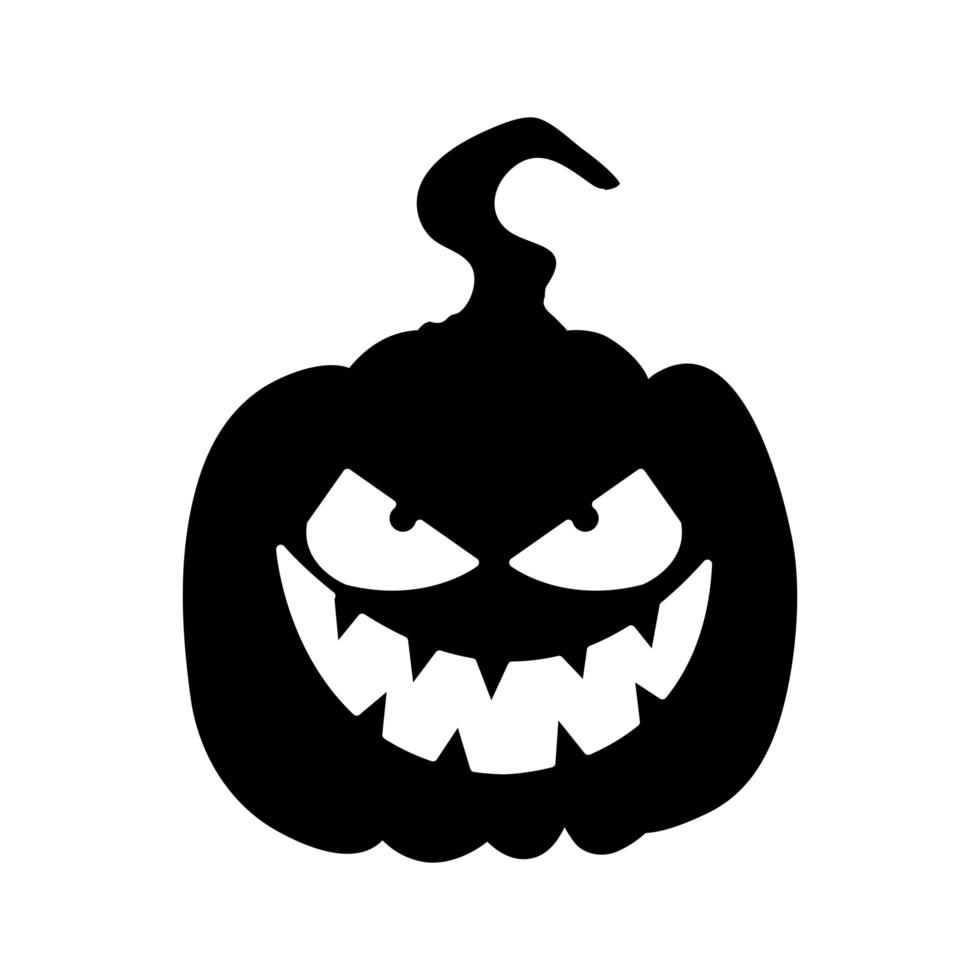 silhouet halloween pompoen traditionele icon vector