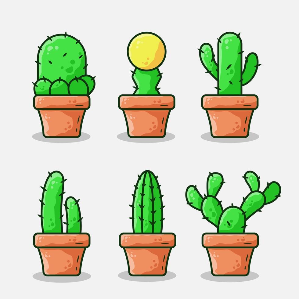 set van cactus vector cartoon afbeelding