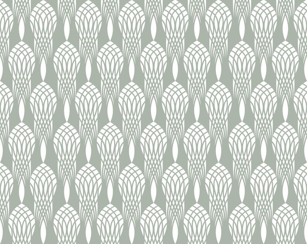 art deco naadloos patroon abstract bloemenlijn gestileerd ornament vector