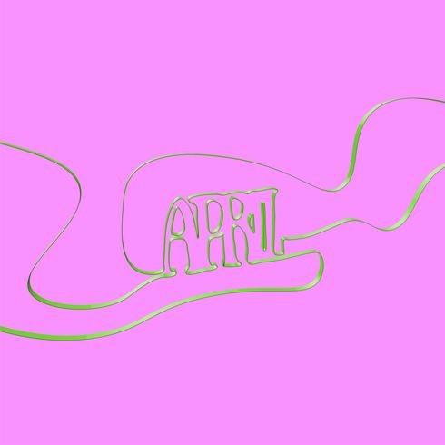 Lint lettertype vormt &#39;April&#39;, vectorillustratie vector