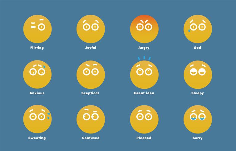 Eenvoudige emoticons voor web, vector