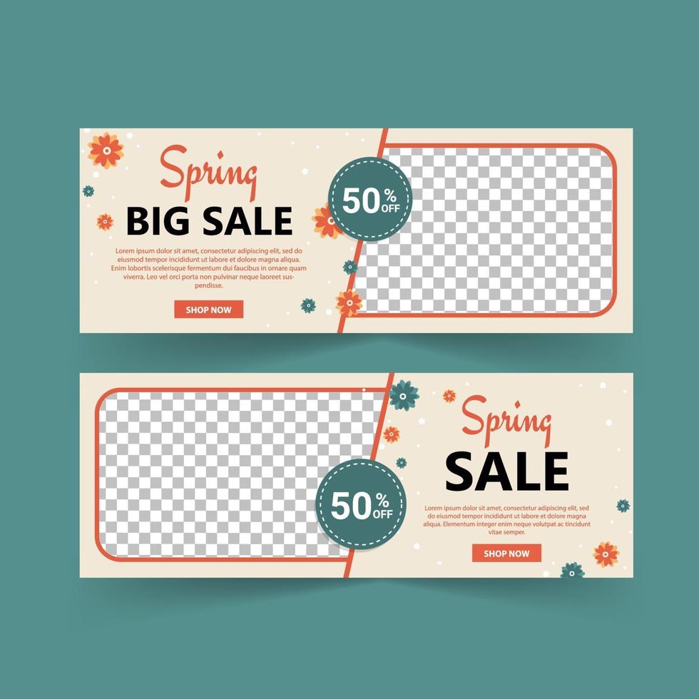 lente verkoop banner vector. lente poster en spandoek sjabloon. vector