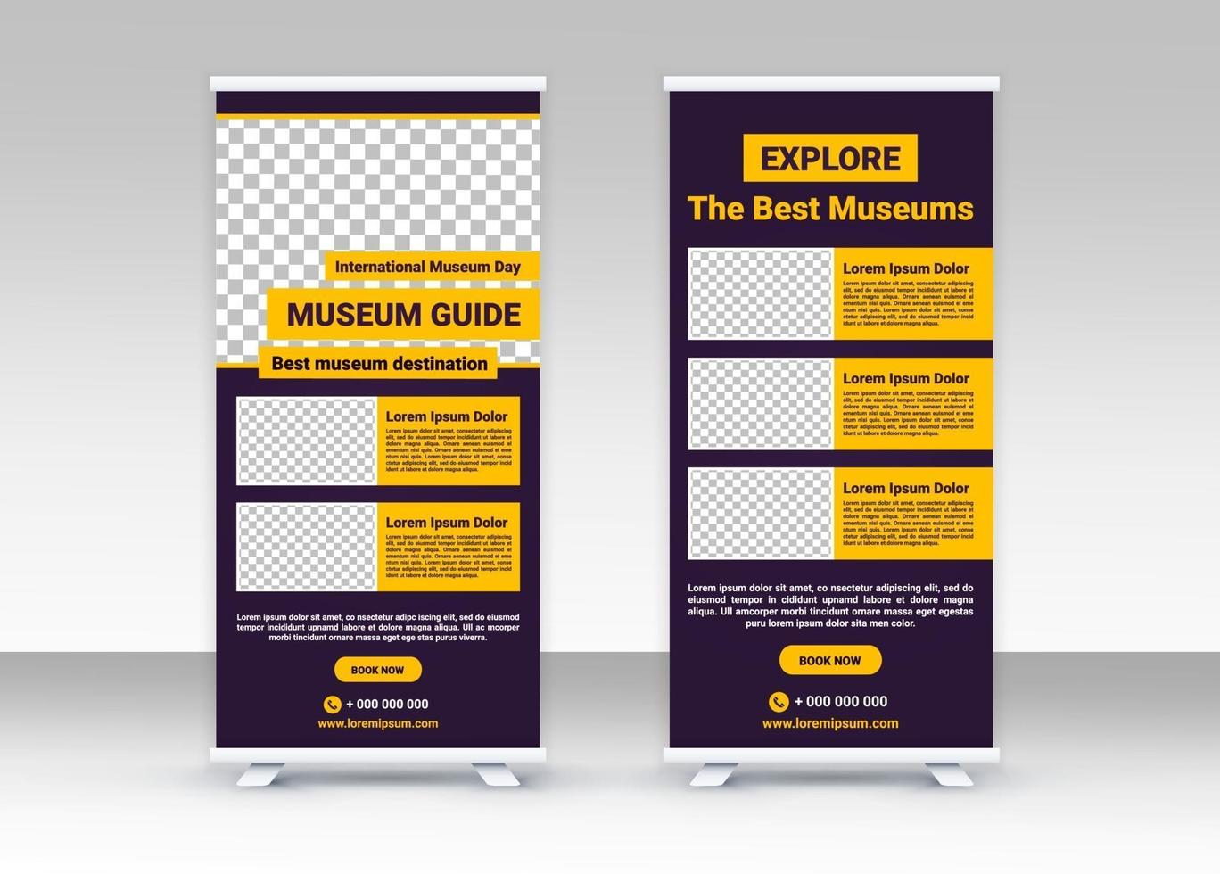 internationale museumdag. staande banner ontwerp. bewerkbare sjabloon. vector