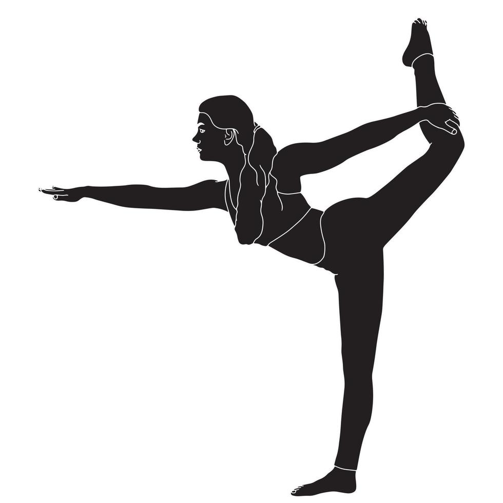 fitness illustratie, yoga en andere workout handgetekende illustraties. vector