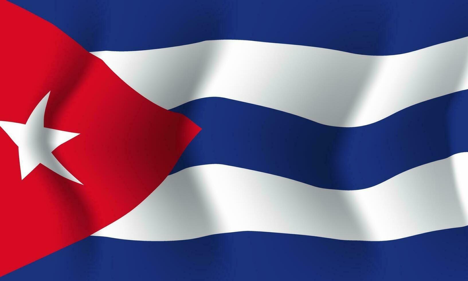 achtergrond zwaaien in de wind cuba vlag. achtergrond vector