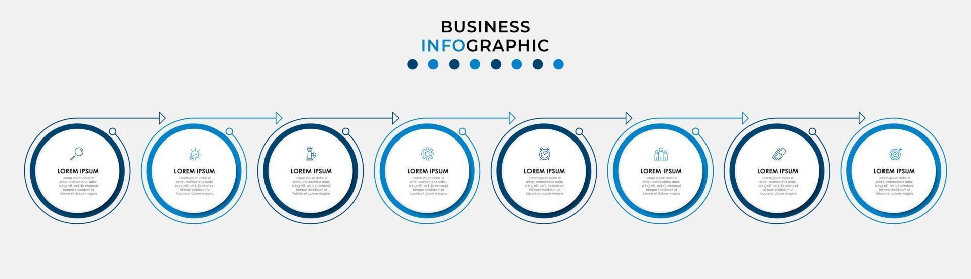 infographic ontwerpsjabloon met pictogrammen en 8 opties of stappen vector