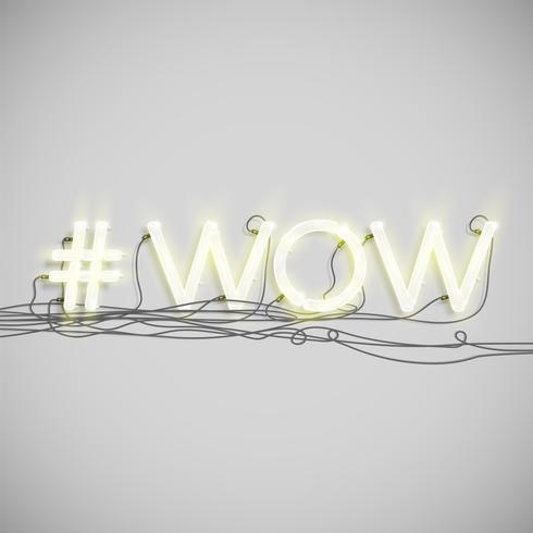 Neon hashtag woord, vectorillustratie vector