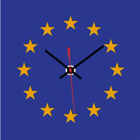 Brexitklok, missongster van de EU-vlag, vector