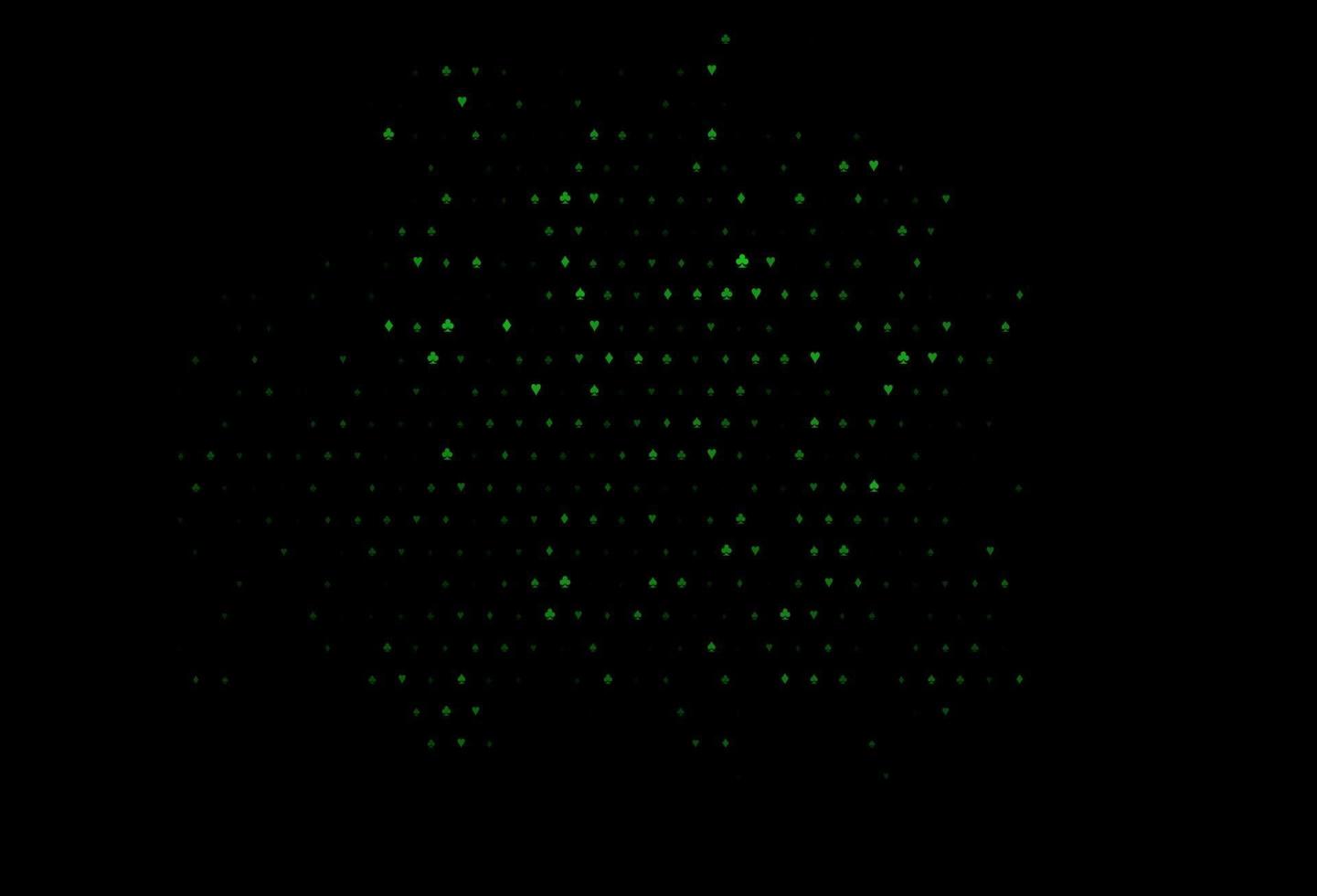 donkergroene vectorachtergrond met kaartentekens. vector