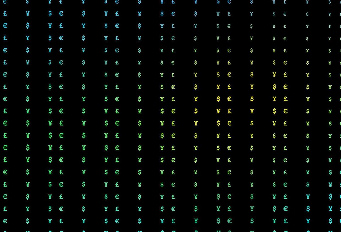 donkerblauwe, gele vectorlay-out met banksymbolen. vector