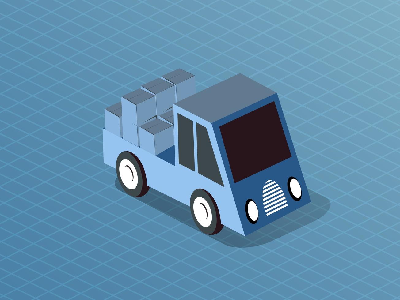 isometrisch van motorvoertuigen auto vrachtwagen vervoer stedelijk vector