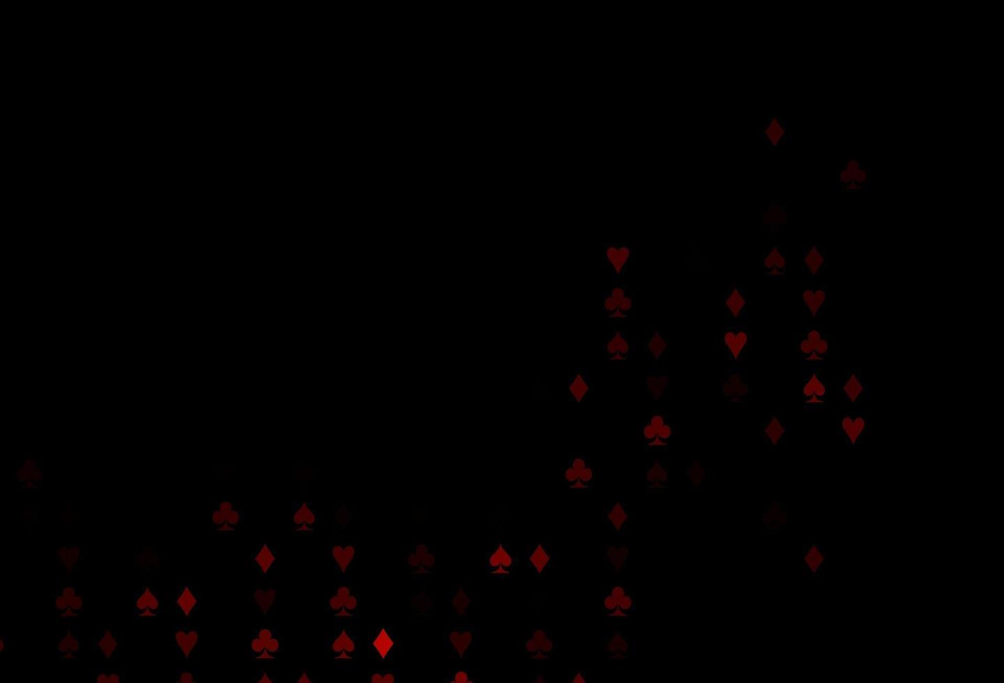 donkerrood vectorpatroon met symbool van kaarten. vector