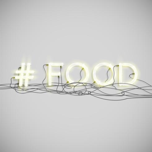 Realistisch neon hashtag woord, vectorillustratie vector