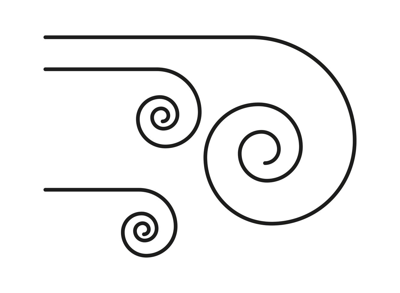 windpictogram geïsoleerd. golf werveling weer vector eenvoudig symbool