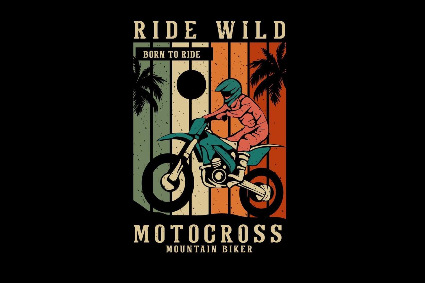 berijd wild motorcross silhouet ontwerp vector