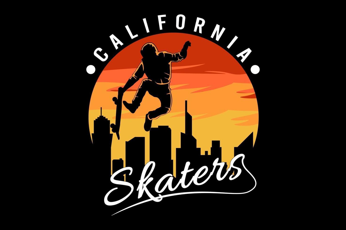 Californië skaters illustratie t-shirt ontwerp vector