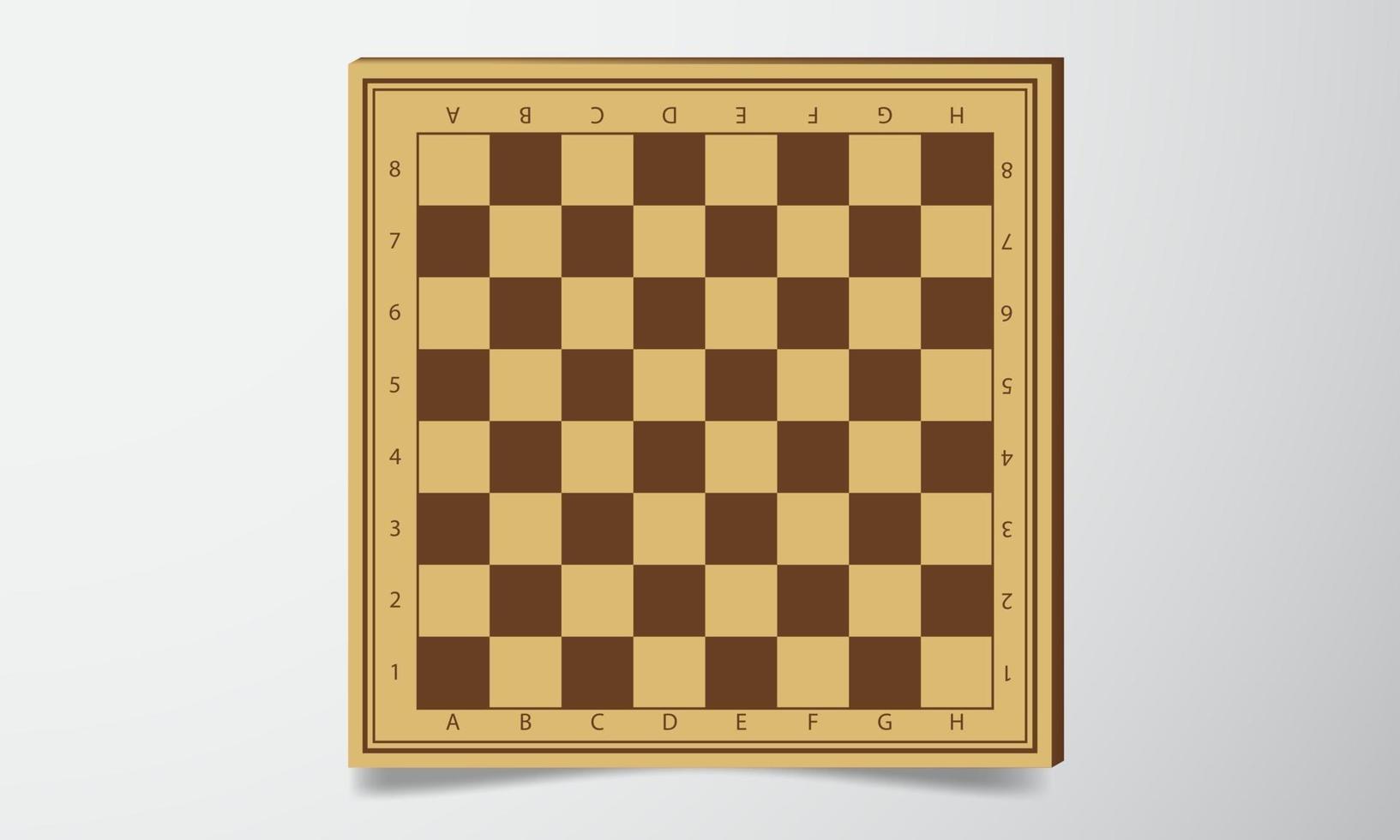 schaakveld in houten kleuren met cijfers vector