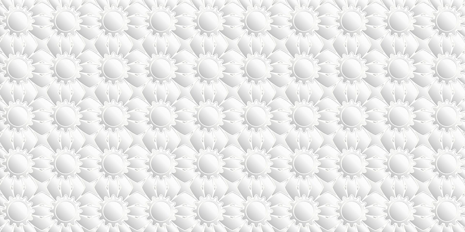 geometrisch patroonontwerp moderne bloemen witte en grijze achtergrond vector