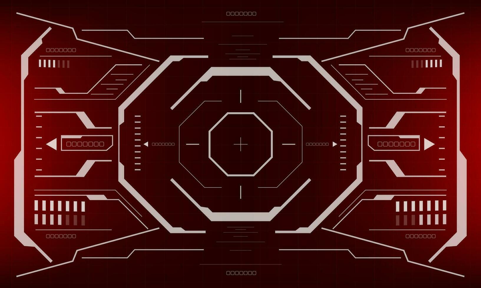 hud sci-fi koppel scherm visie wit meetkundig Aan rood ontwerp virtueel realiteit futuristische technologie creatief Scherm vector