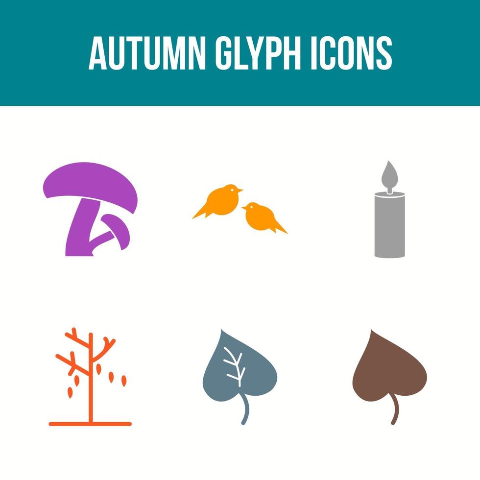 unieke herfst vector icon set