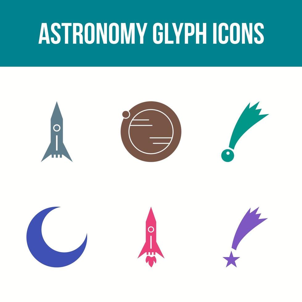 unieke astronomie lijn vector icon set