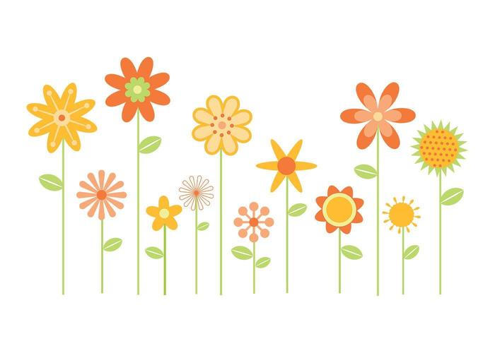 Gestileerde Bloemen Vector Pack Twee