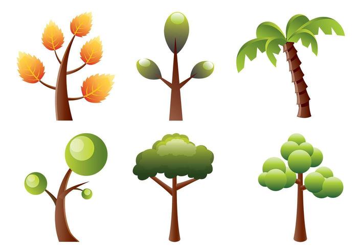 Gestileerde Bomen Vector Pack