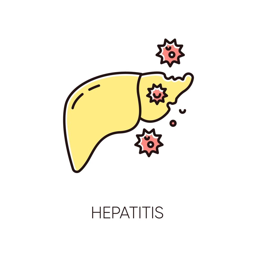 hepatitis rgb-kleurpictogram vector