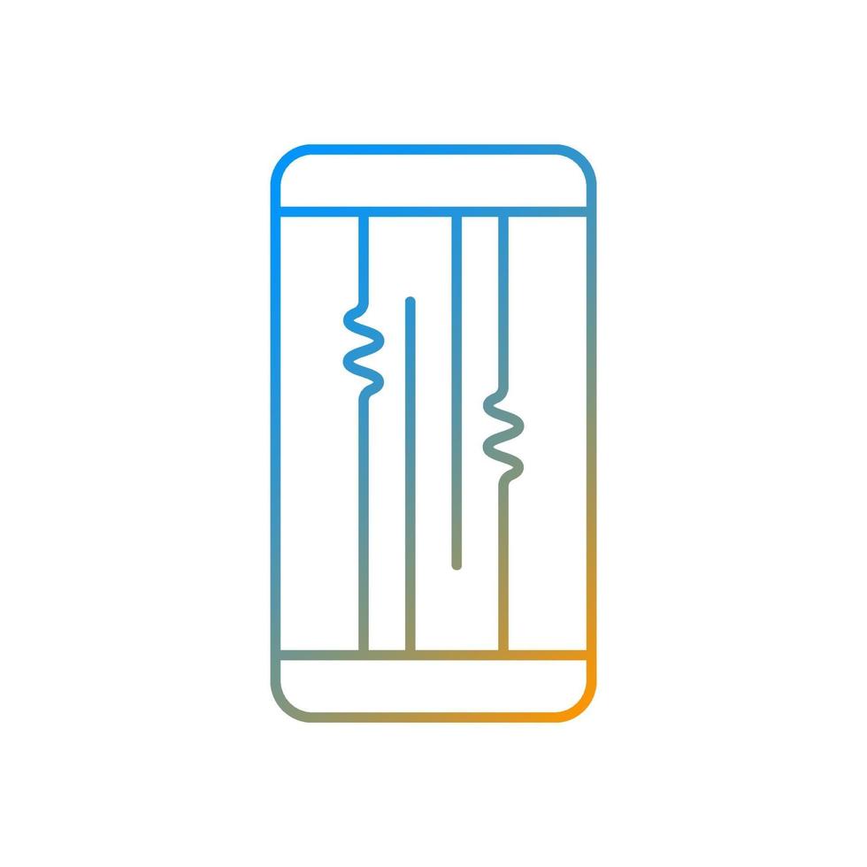 weergave of lcd-problemen lineaire vectorpictogram met kleurovergang vector