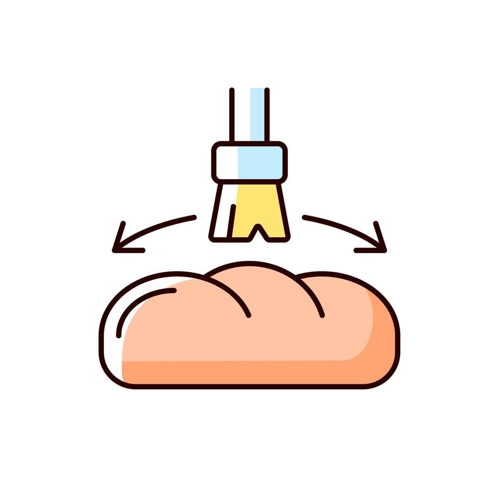 vet voor het bakken van rgb-kleurenpictogram vector