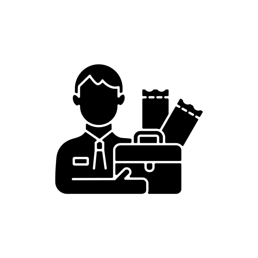 loterijagent zwart glyph-pictogram vector