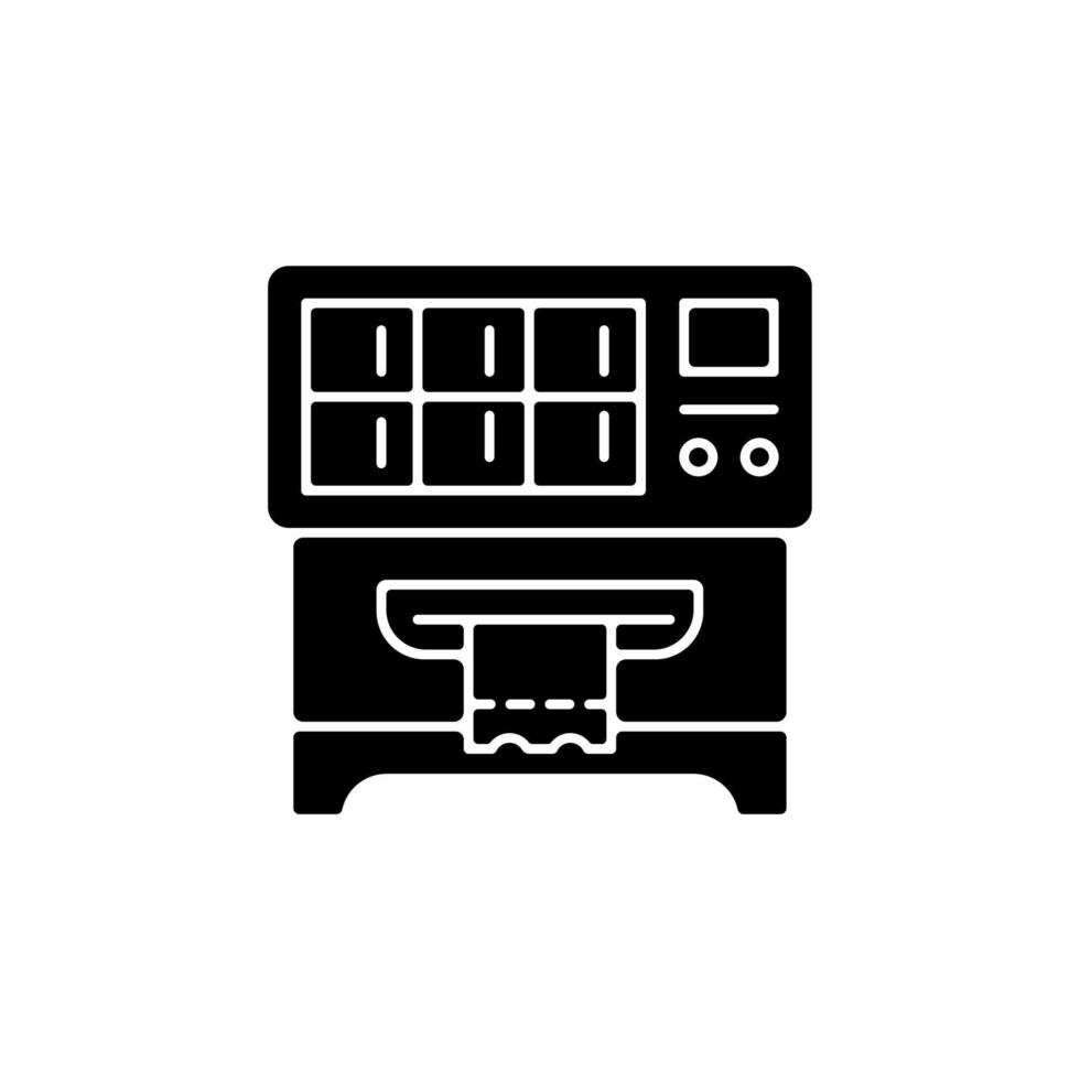 loterij ticket automaat zwarte glyph icon vector