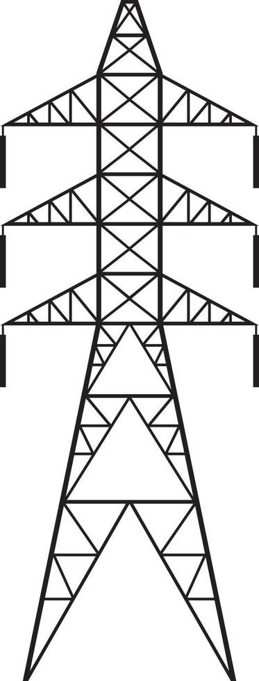 hoogspanningslijn en elektrische pyloon vector