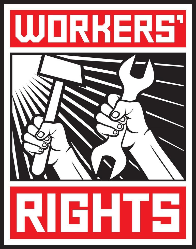 werknemersrechten poster vector