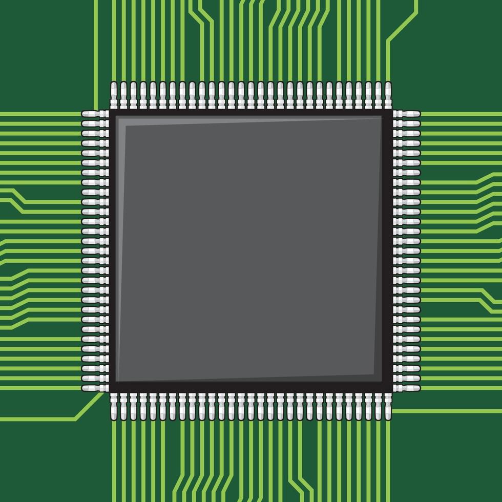 computer microchip icoon vector