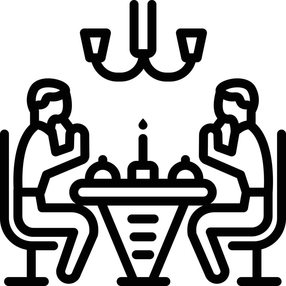 lijnpictogram voor diner vector