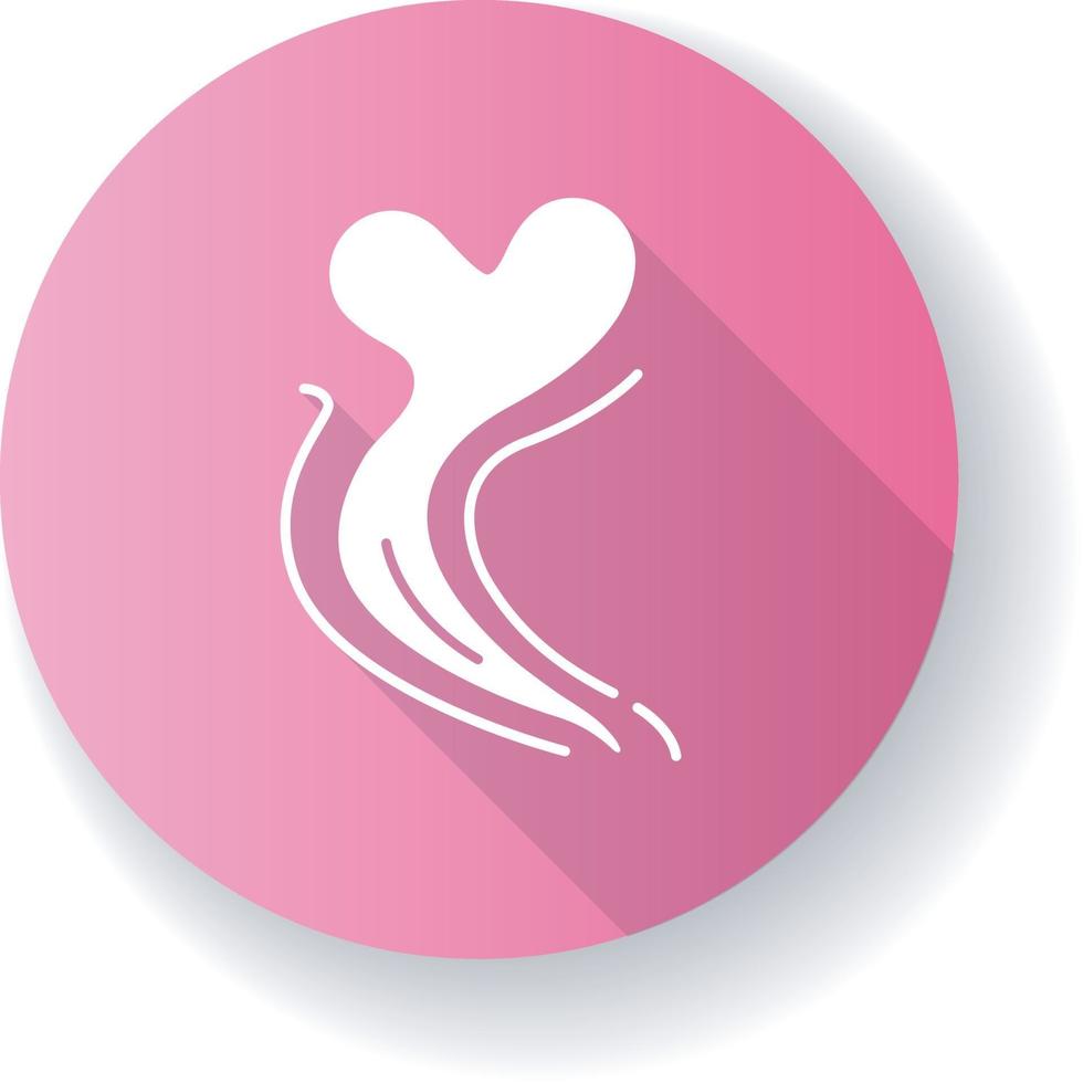 geur roze plat ontwerp lange schaduw glyph icon vector