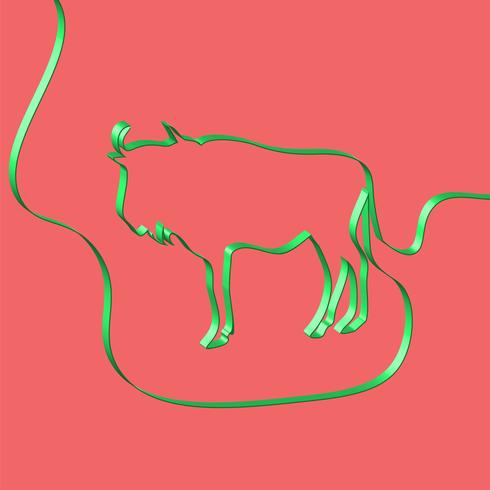 Het realistische lint vormt een dier, vectorillustratie vector