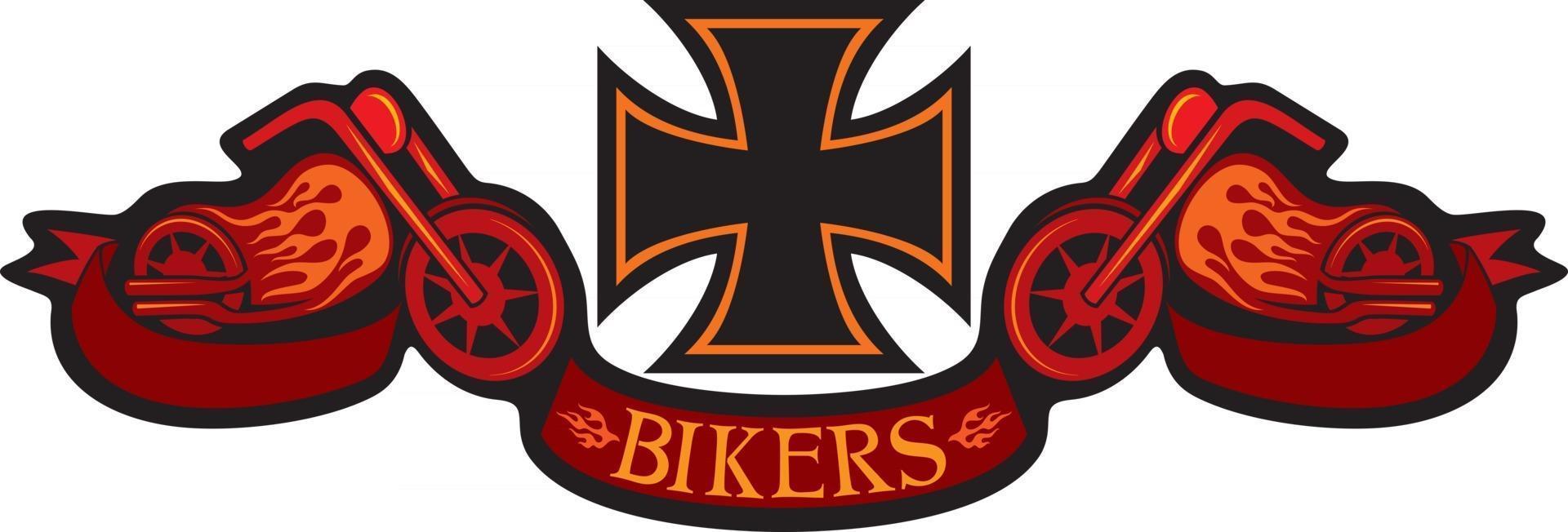 fietsers symbool met kruis vector