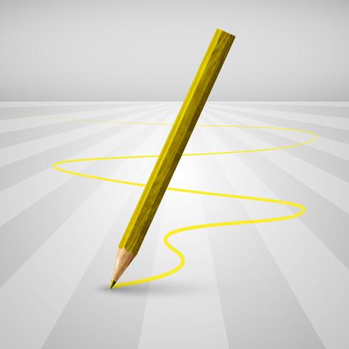 Realistisch houten potlood op een witte achtergrond, vectorillustratie vector